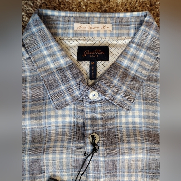 Good Man Brand Plaid Short Sleeve Button Down Shirt NWT - Picture 3 of 5